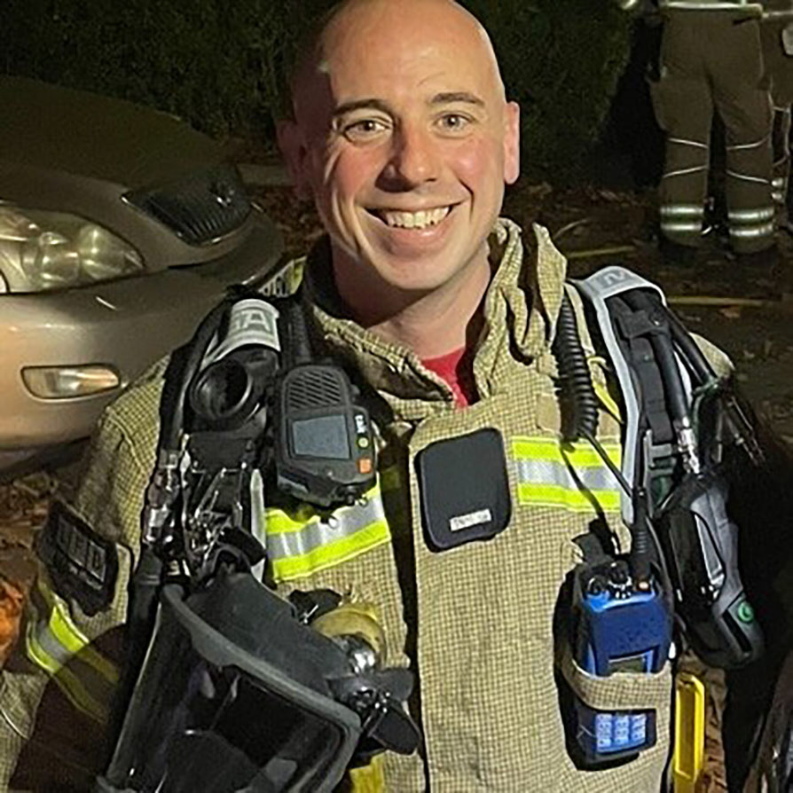 Firefighter in uniform.