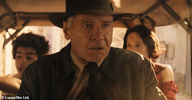 Cruise previously said he was inspired by Harrison Ford's, 80, long-lasting career, and that he wanted to make films until he reached that age; Ford seen in still from 2023 film Indiana Jones and the Dial of Destiny
