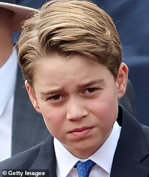 George mirrored his great-uncle in his facial expression on the 80th anniversary of VE day