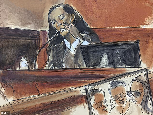 Richards (seen testifying Monday) worked with Diddy for years in the early 2000s, and she alleged in her testimony that she regularly saw Diddy beat Cassie. 'He would punch her, choke her, drag her, slap her in the mouth,' she said