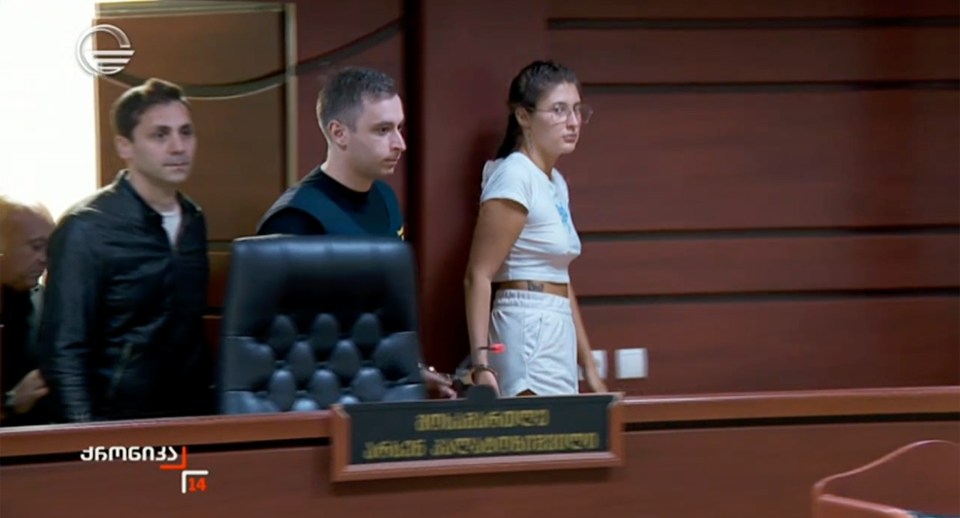 Suspects in a Georgian courtroom.