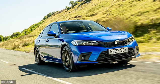 Mr Mibe said the company would now focus on hybrid vehicles. Most of its UK range is now sold as a hybrid, including the Civic (pictured)