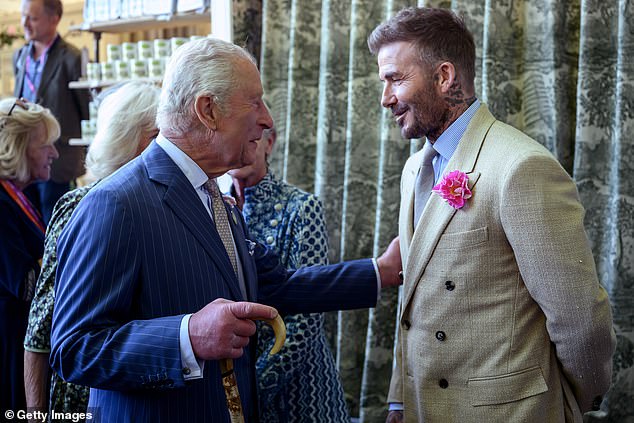 Meanwhile, David Beckham was only half a mile up the road at the Chelsea Flower Show, chatting to King Charles and Queen Camilla
