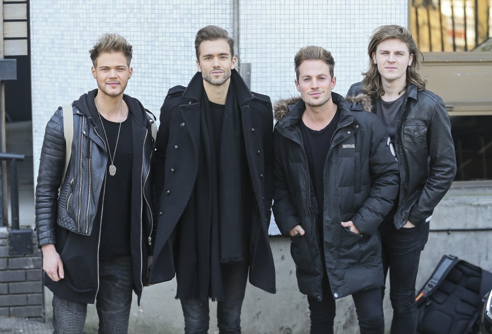 Lawson band members at ITV studios.