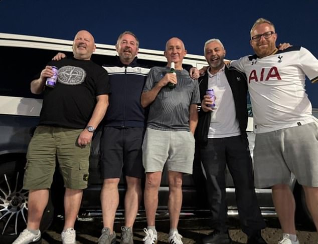 Some Spurs fans were seen clutching beers as they drove through France to get to Bilbao