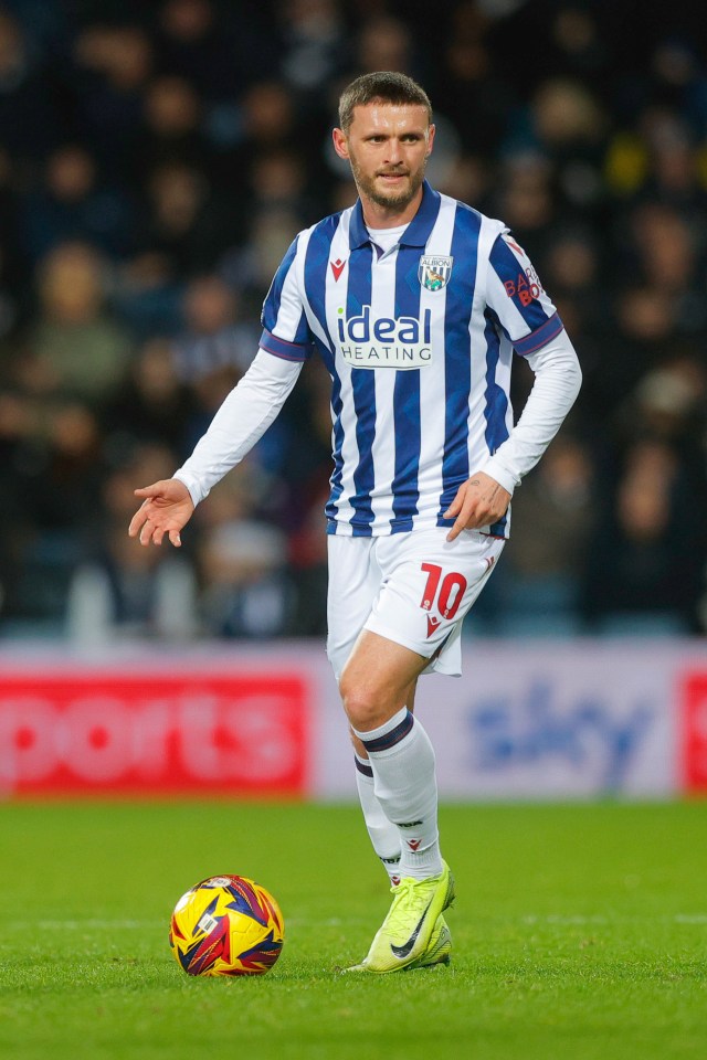 John Swift of West Bromwich Albion with the ball during a soccer match.