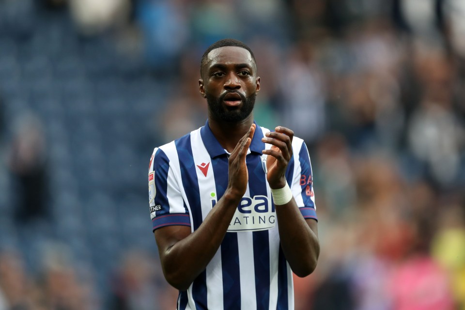 Semi Ajayi of West Bromwich Albion applauding fans.