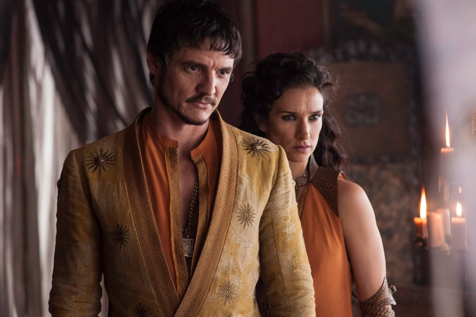 Pedro Pascal as Oberyn Martell and Indira Varma as Ellaria Sand in Game of Thrones.