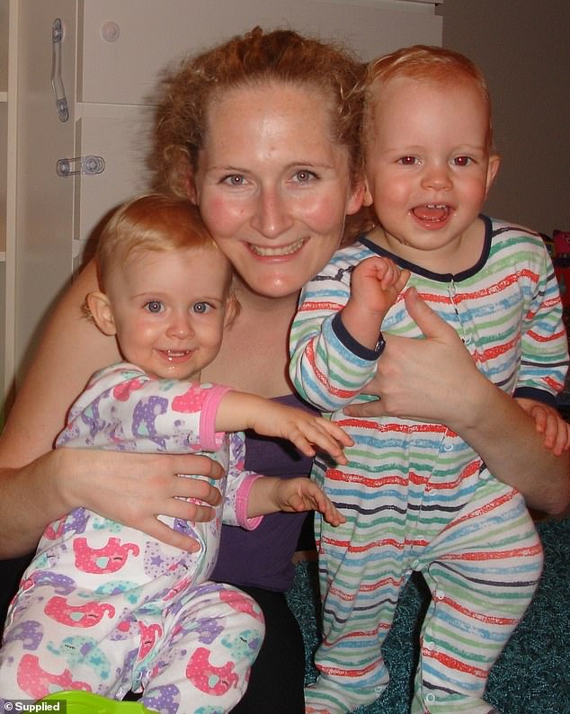 Now that her twins are 13, she has more time to focus on fitness (pictured in her 30s)