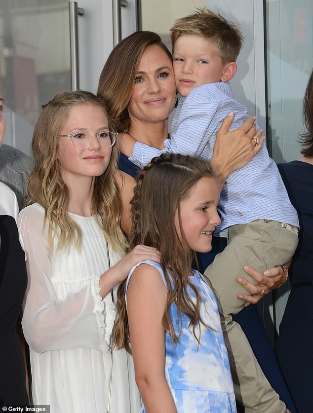 Garner and Affleck also share Fin (formerly Seraphina), 15; The actress is seen with her three kids in 2018