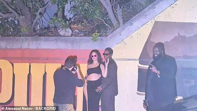 Rihanna and A$AP posed for photos under a bridge during the date night