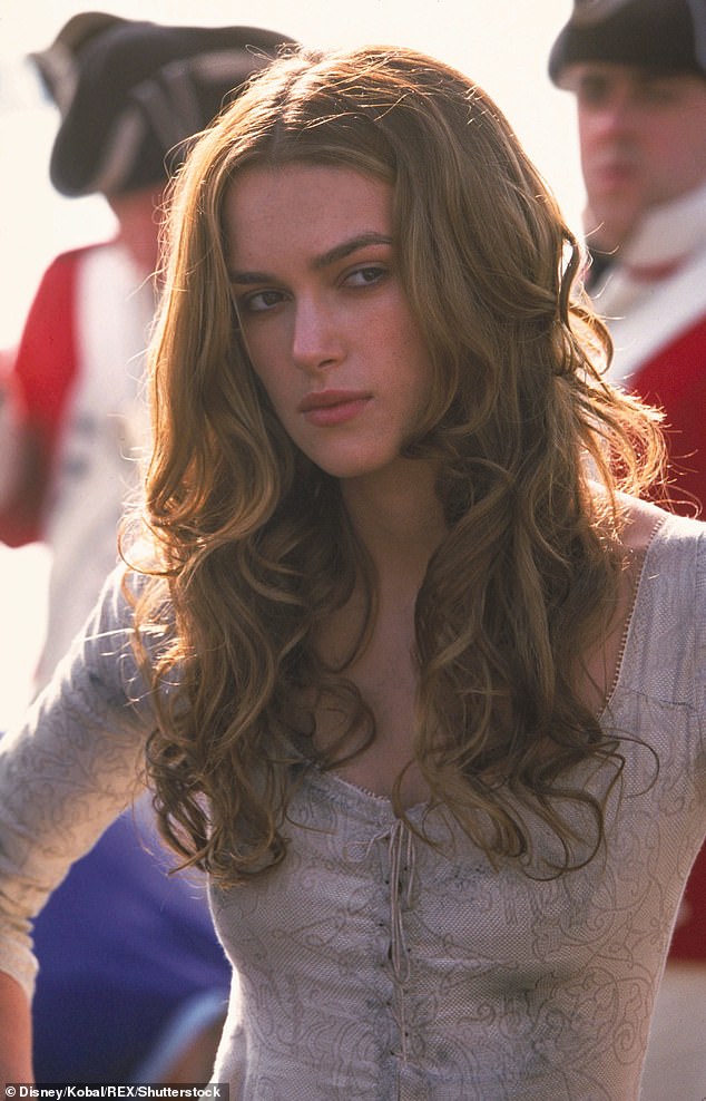 The Hollywood actress said that wearing wigs has 'saved her hair' as she used to style it for almost every film (pictured in Pirates Of The Caribbean - Curse Of The Black Pearl)