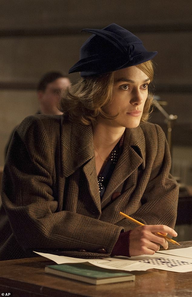 Kiera Knightley said that she has started wearing wigs for her parts in films after her hair falling out (pictured in the The Imitation Game)
