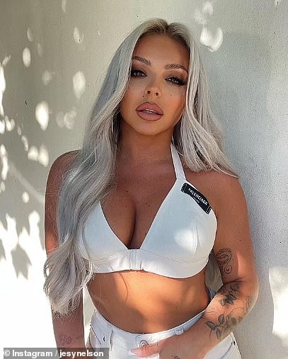 Jesy has an array of wigs, from sleek red hair to curly brunette locks and even platinum blonde tresses