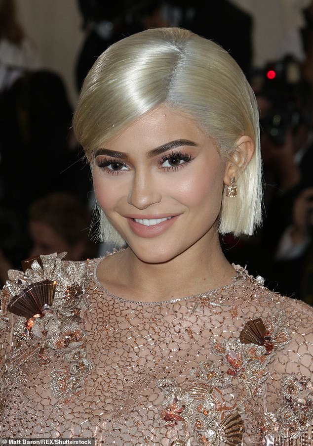 The Keeping Up With The Kardashians star, 27, was a big fan of wigs in her 'King Kylie' era in the mid-2010s (pictured wearing a blonde wig in 2017)