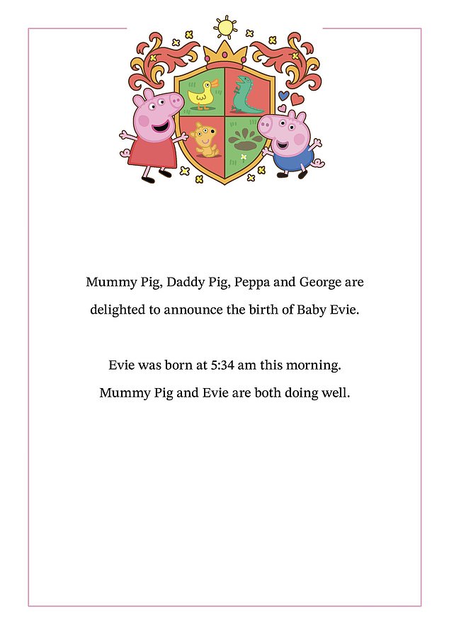 The birth was announced with a royal-inspired twist on the classic royal birth announcement, complete with a town crier, a scroll-style proclamation