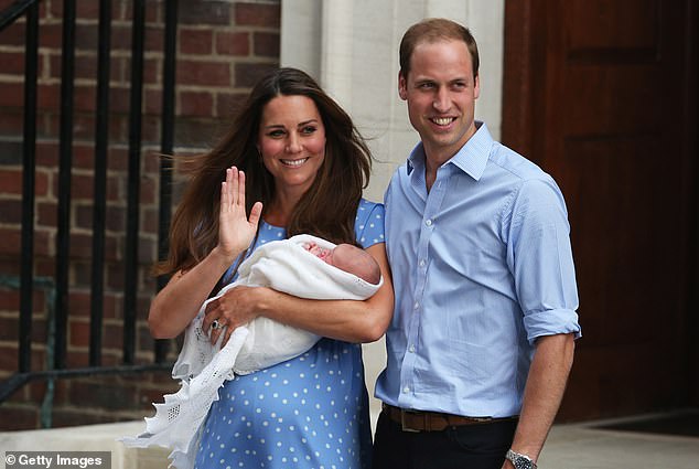 Mummy Pig and Daddy Pig welcomed their little girl at the Lindo Wing in London - the same location where Kate Middleton gave birth to all three of her children. The Princess is pictured holding their son Prince George outside the Lindo Wing shortly after his birth in July 2013