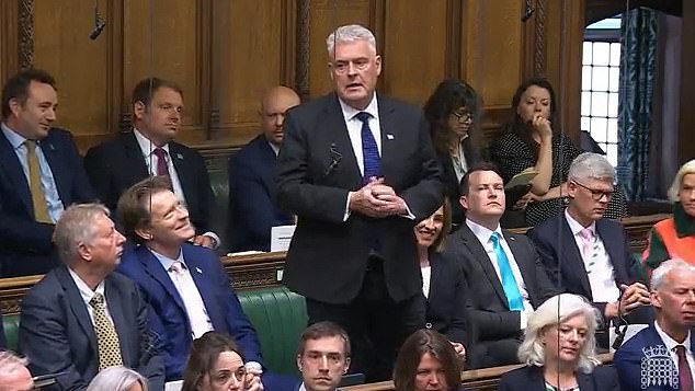 And he was again a no-show in the chamber today as the PM faced his weekly grilling, leaving it to Reform chief whip Lee Anderson to ask a question about data on deported foreign nationals.