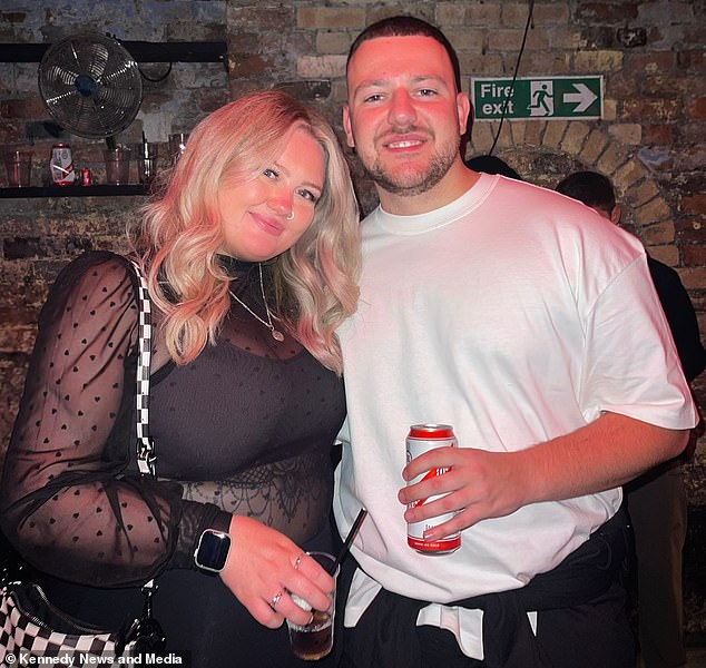 The 30-year-old said the pair (pictured) shared an 'instant connection' and when her date eventually arrived 30 minutes later, the two love birds kept 'catching eyes' and 'smirking' across the bar