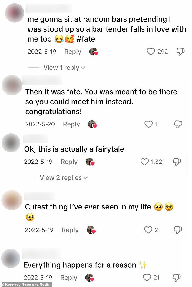 Many users took to the comments saying the couple's encounter in February 2022 was 'fate', with one user saying their story is a 'fairytale'.