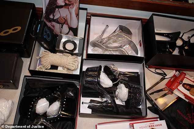 Diddy was found to have a large collection of raunchy women's footwear - as well as rope