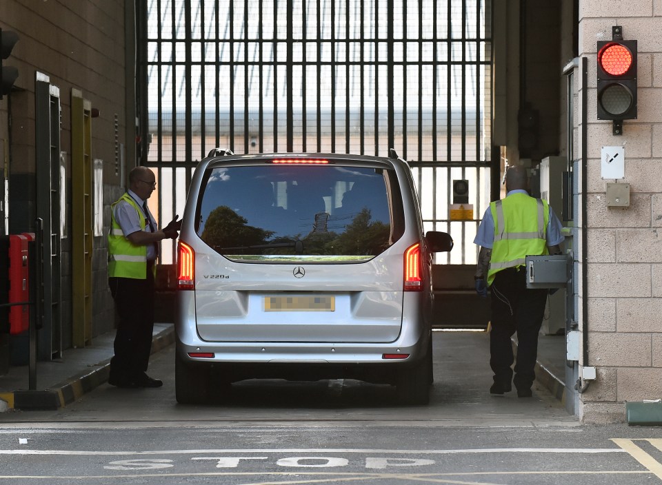 Chris Brown's transport leaving Forest Bank Prison.