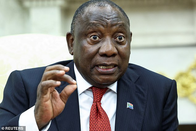 South African President Cyril Ramaphosa was bombarded by video segments and news clips purporting to show a 'white genocide' happening in his country
