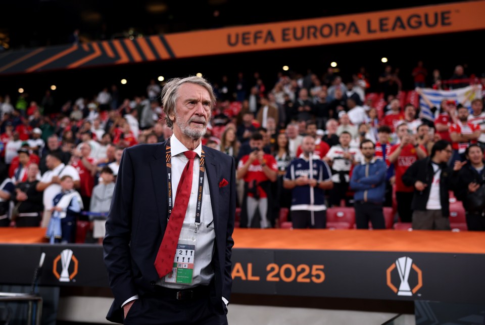 Sir Jim Ratcliffe, minority shareholder of Manchester United, at a UEFA Europa League game.