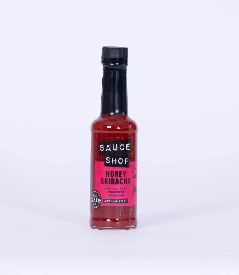 Bottle of Sauce Shop Honey Sriracha.