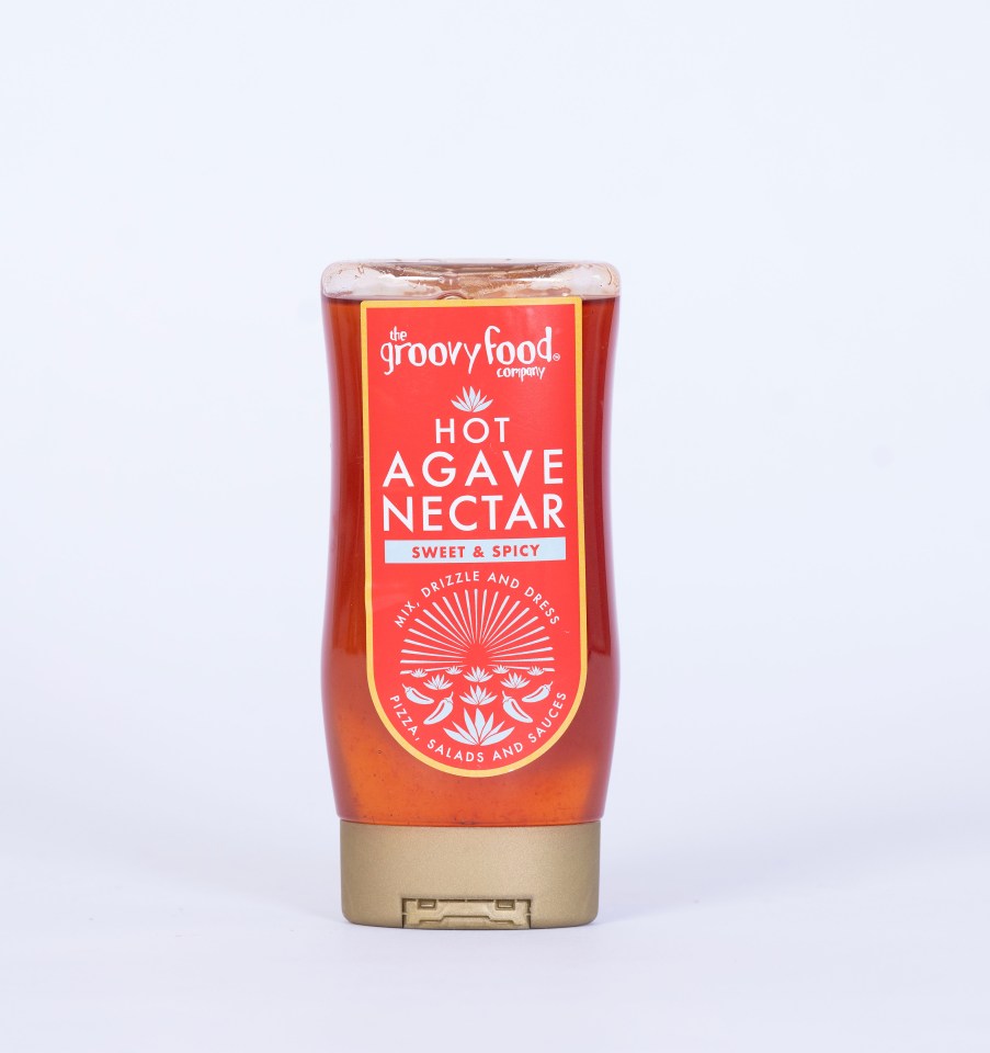 Bottle of The Groovy Food Company Hot Agave Nectar.