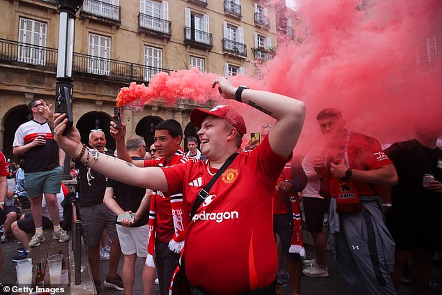 United fans have been boozing in Spain as kick off for the Europa League final draws closer