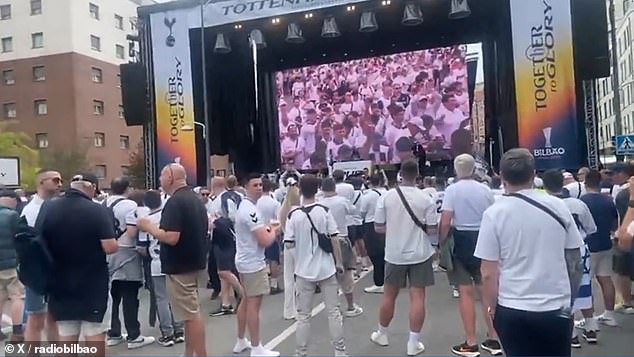 Giant screens have also been erected so that those without tickets can watch the game