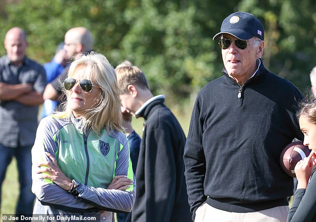 Jill Biden with husband Joe in 2015 after Beau's death - she had gotten thin from the stress