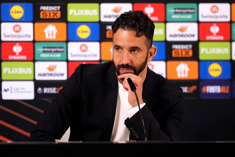 Ruben Amorim at a press conference.