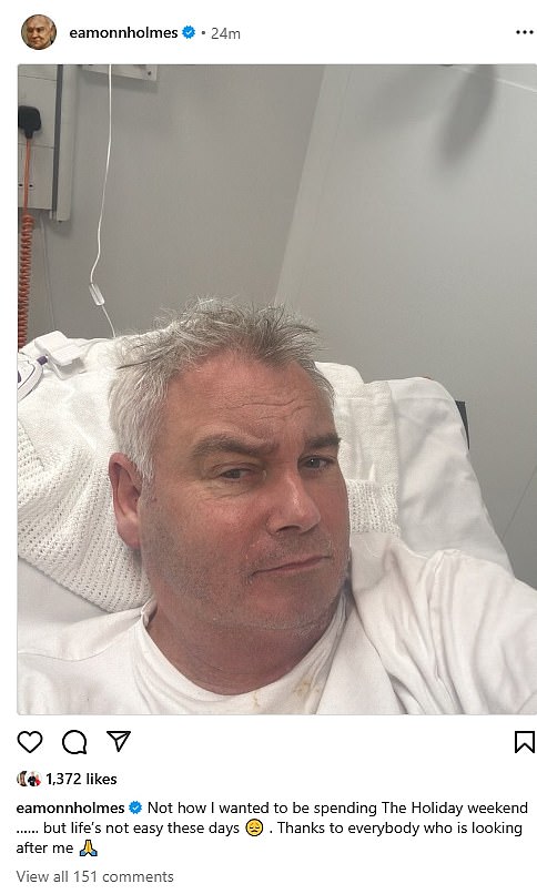 Eamonn was rushed to hospital earlier this month after taking a fall at home, telling his Instagram followers: 'life¿s not easy these days'