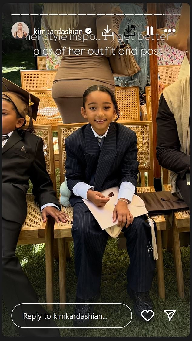 Her kids were in the front row for the occasion