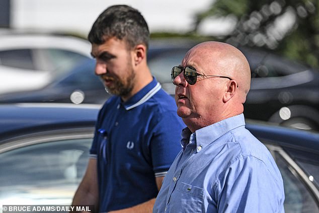 Jay Slater's father Warren Slater (right) and brother Zak (left) at Preston Coroner's Court on Wednesday