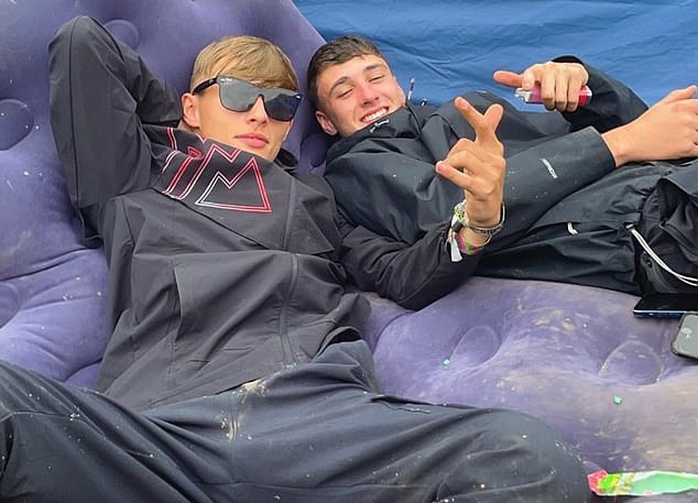 Jay Slater pictured with friend Brad Hargreaves (left), with whom he was on holiday in Tenerife