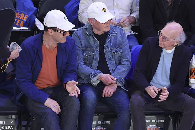 Among the other celebrities in attendance at MSG were Jon Hamm (L) and Larry David (R)