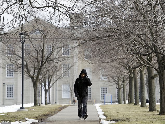 Despite the memorable - and now viral - graduation moment, the story between Al Arab and the University at Buffalo is far from over. Any tensions appeared to have cooled, as he plans to return to campus to pursue his master's degree (pictured: University at Buffalo campus)