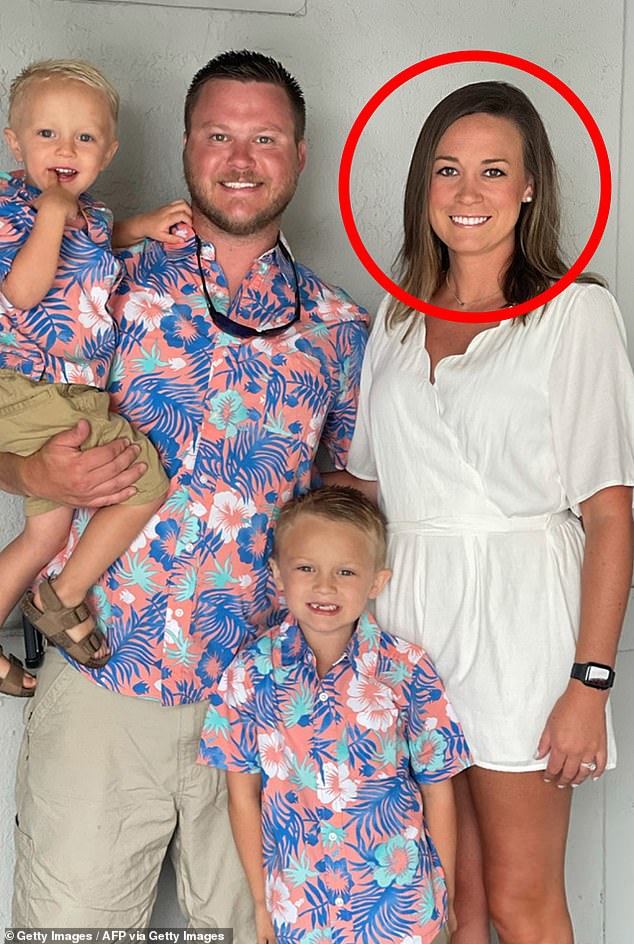 Brittany Burnette (circled) was used to caring for others as the director of a nursing home until she developed a condition that caused her bones to rot after taking the Covid shot. Burnette was not diagnosed with myocarditis