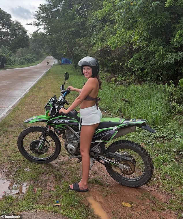 She had been travelling around South East Asia and only appears to have clothes for the beach despite the cold conditions of her jail cell