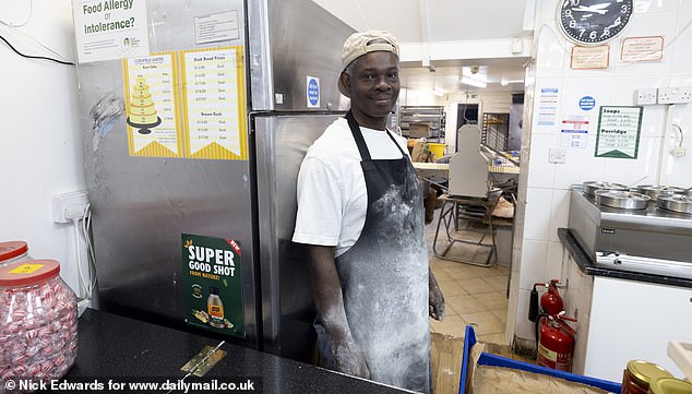 Vallin Lloyd, 63, has worked in Cornfield Bakery for 19 years and says the constant influx of people in the area is what 'keeps them going'
