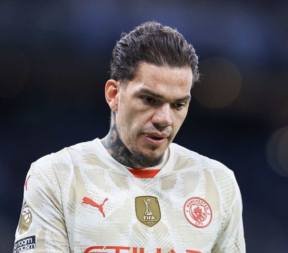 Manchester City's Ederson in a Premier League match.