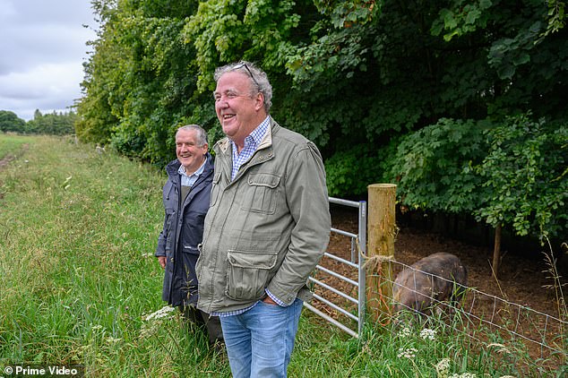 Jeremy Clarkson (right) is his usual rambunctious self, name-dropping rockstar friends and A-list actors