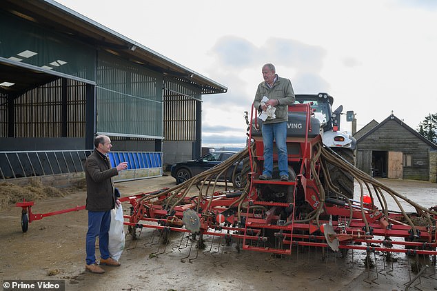 Now, he struggles to get into his Lamborghini tractor... and has even more difficulty getting out