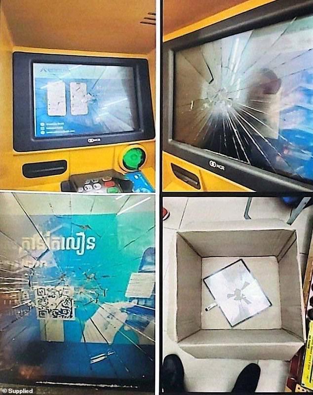 About two weeks later, when he tried to board his flight to Bangkok he was detained by a customs agent and transferred to a police holding cell for damaging the ATM