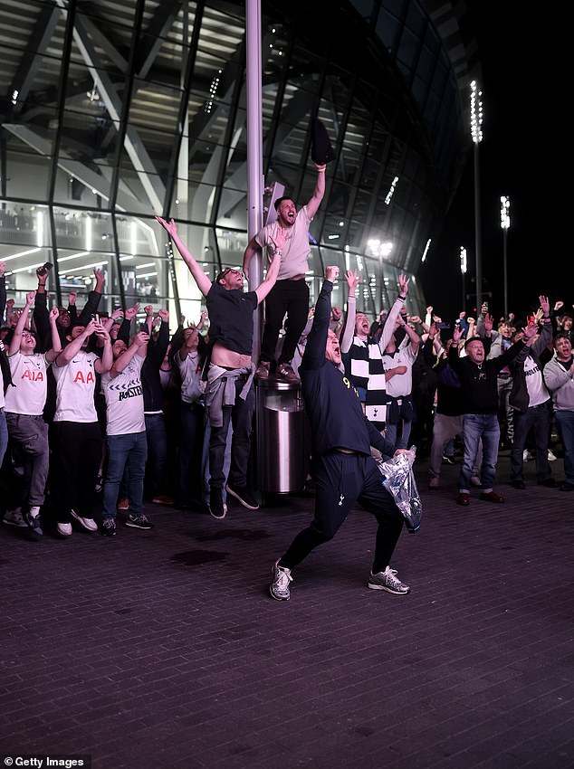 Outside the stadium and in the streets there were more wild scenes