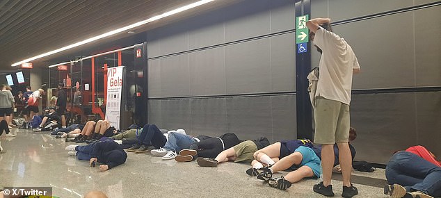 Football fans try to grab some sleep in Bilbao after Spurs won their all-English Europa League final victory over Manchester United
