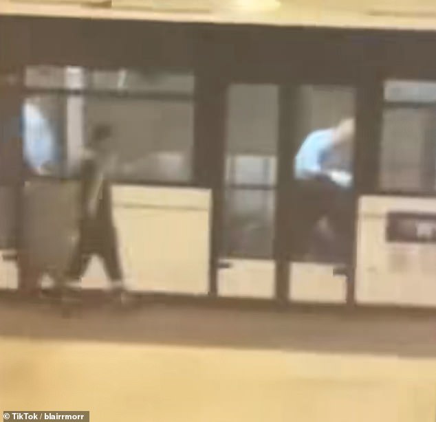 The woman was described as an 'angry, hostile passenger'